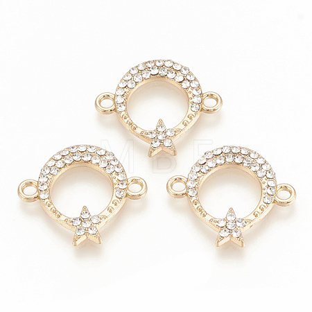 Alloy Rhinestone Links connectors ALRI-Q235-009G-1
