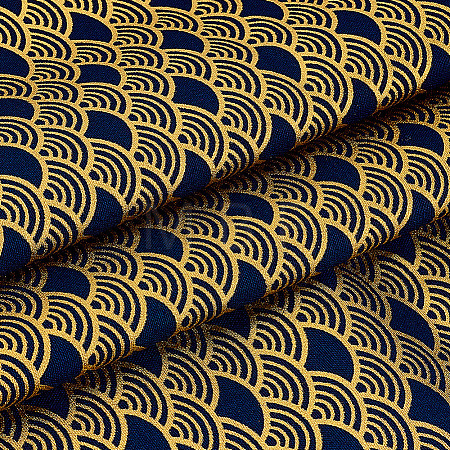 Japanese-style Cotton Fish Scale Pattern Fabric for Clothing & Decor DIY-CY0004-07-1
