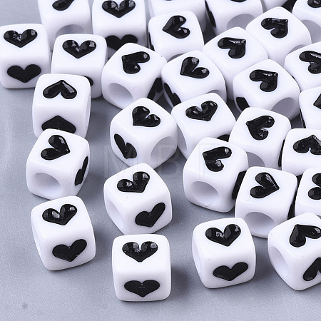 Opaque Acrylic Beads X-SACR-T355-01-1
