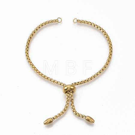 PVD Vacuum Plating Adjustable 304 Stainless Steel Slider Bracelets Making STAS-T050-030G-1