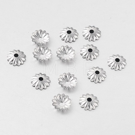 Tarnish Resistant Multi-Petal 316 Surgical Stainless Steel Flower Bead Caps X-STAS-M257-05-1