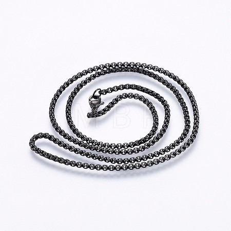304 Stainless Steel Box Chain Necklaces NJEW-O102-19B-1