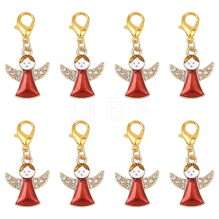 20Pcs Angel Alloy Enamel Pendant Decorations HJEW-YW00271-01-1