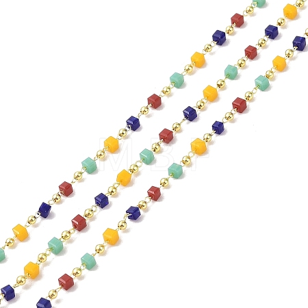 Brass & Glass Link Chain CHC-A009-04G-03-1
