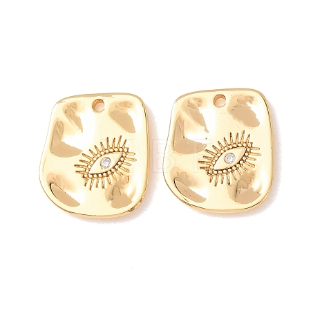 Brass Micro Pave Clear Cubic Zirconia Charms CU-CBAD58F-01G-1