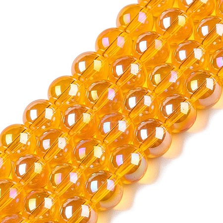 Electroplate Transparent Glass Beads Strands GLAA-T032-T8mm-AB11-1