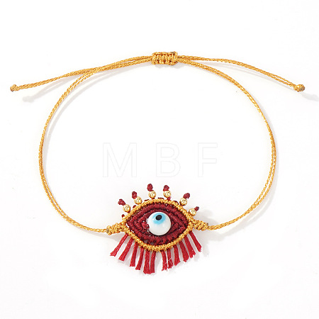 Bohemian Handmade Evil Eye with Tassels Charm Bracelets DD3268-5-1