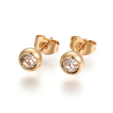 304 Stainless Steel Ear Studs STAS-I113-03G-1