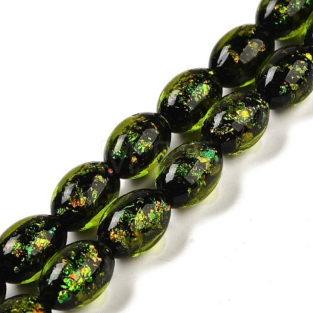 Handmade Dichroic Foil Glass Beads Strands DICH-U001-12A-1