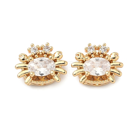 Brass Pave Cubic Zirconia Beads KK-A286-15G-01-1