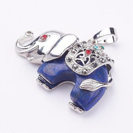 Natural Dyed Lapis Lazuli Pendants G-P268-10-1
