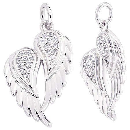 10Pcs Brass Micro Pave Cubic Zirconia Pendants ZIRC-BBC0003-79P-1