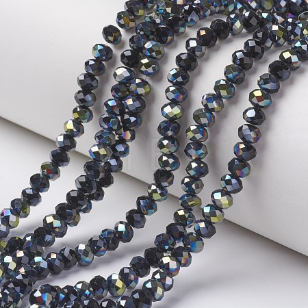 Electroplate Opaque Glass Beads Strands X-EGLA-A034-P4mm-S02-1