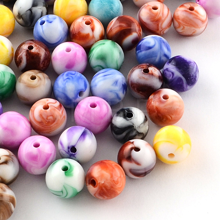 Opaque Acrylic Beads SACR-R853-10mm-M-1