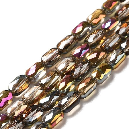 Transparent Electroplate Glass Beads Strands EGLA-F150-HP02-1