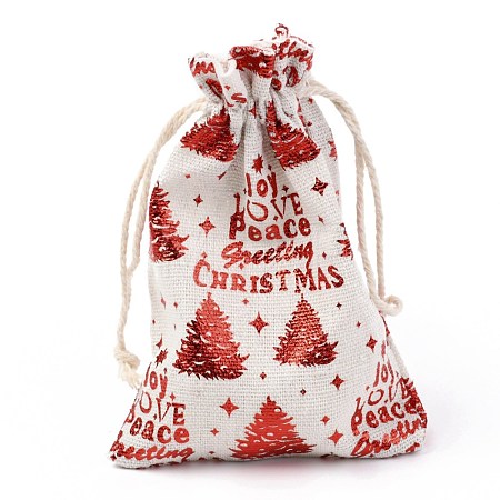 Christmas Theme Cotton Fabric Cloth Bag ABAG-H104-B06-1