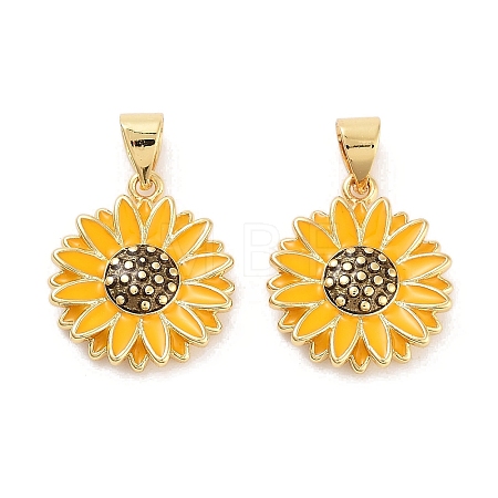 Rack Plating Brass Enamel Pendants KK-Z064-03G-1