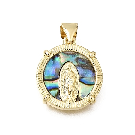 Virgin Mary Theme Brass & Natural Shell Pendants SH-CBA7C77-01B-G04-1