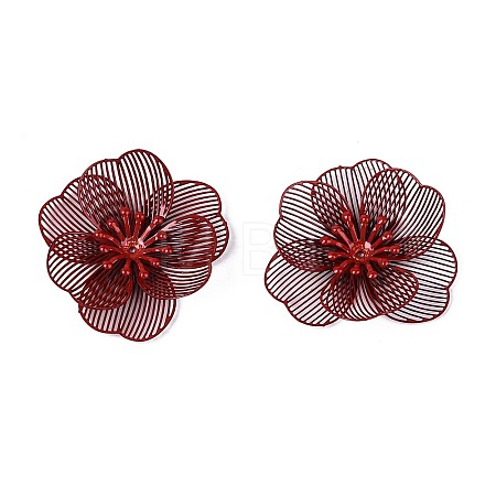 Spray Painted Iron Bead Caps IFIN-N013-05A-1