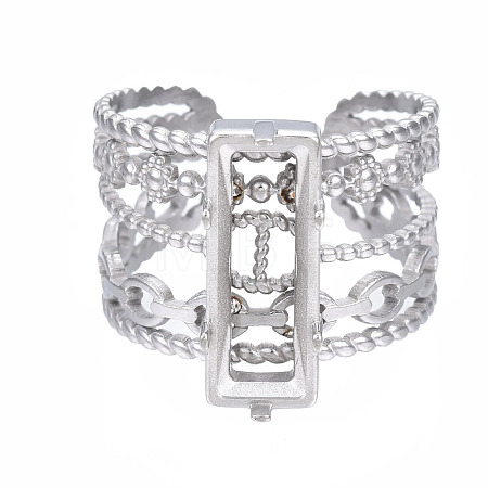 Non-Tarnish 304 Stainless Steel Open Cuff Ring Findings STAS-T060-04P-1