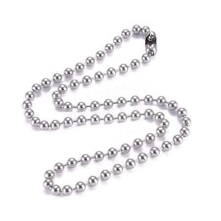 Non-Tarnish 304 Stainless Steel Ball Chain Necklace NJEW-G340-05P-04-1