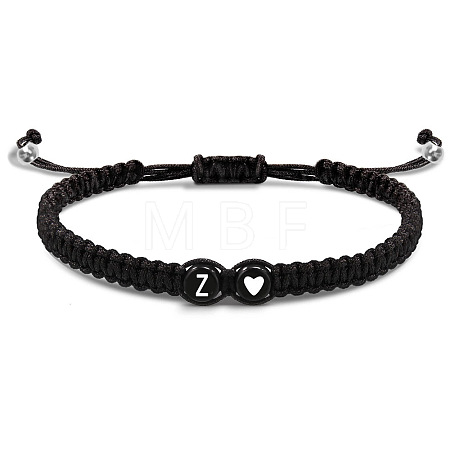 304 Stainless Steel Alphabet Beads Braided Bead Bracelets RY3090-26-1