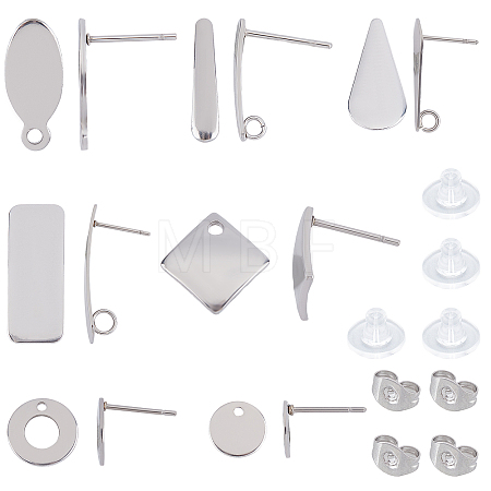 304 Stainless Steel Stud Earring Findings STAS-UN0019-94P-1