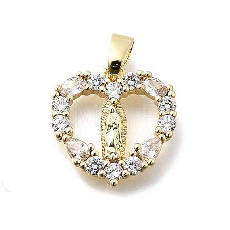 Brass Micro Pave Cubic Zirconia Charms KK-P336-01A-G-1