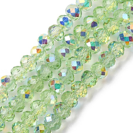 Electroplate Transparent Glass Beads Strands EGLA-A046-01A-04-1