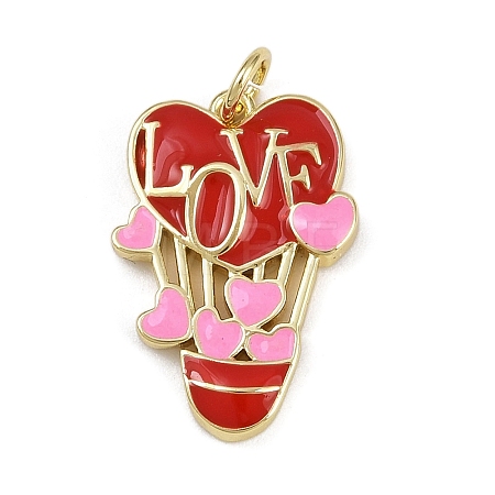 Brass Enamel Pendants KK-B150-04G-02C-1