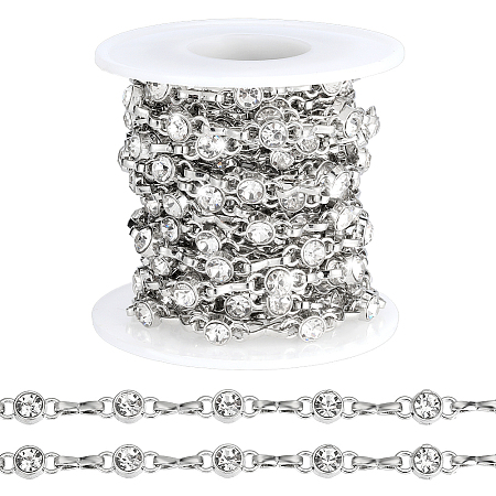 4 Yards Alloy Rhinestone Link Chains LCHA-PH0001-02P-1