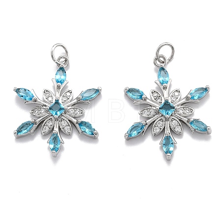 Brass Cubic Zirconia Pendants ZIRC-O044-02H-P-1