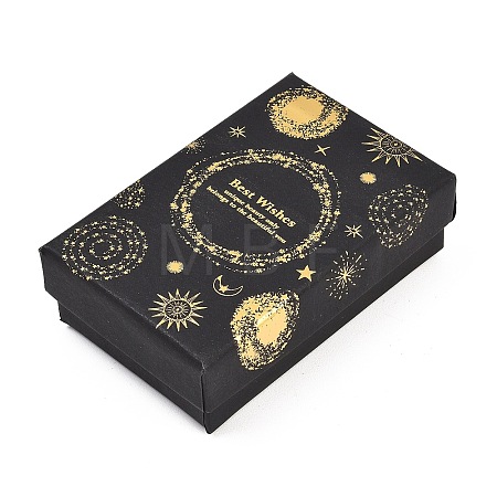 Gold Stamping Planet Cardboard Jewelry Packaging Boxes CON-T002-01B-1