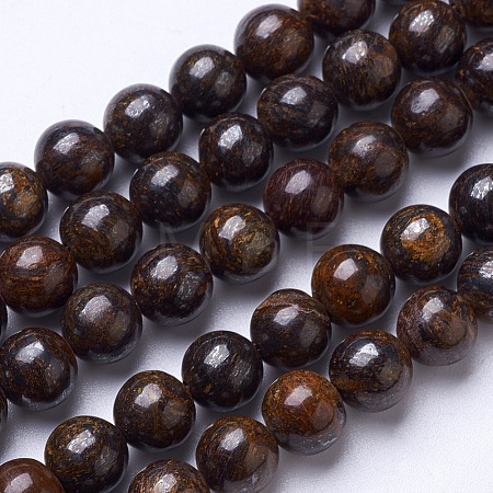Natural Bronzite Beads Strands G-D855-12-8mm-1