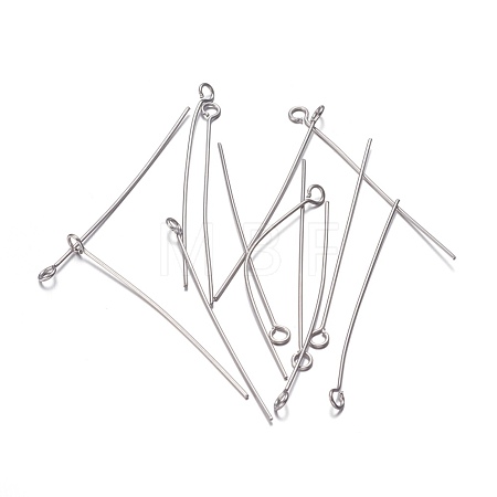 Tarnish Resistant 304 Stainless Steel Eye Pins STAS-O105-01P-0.6x40mm-1