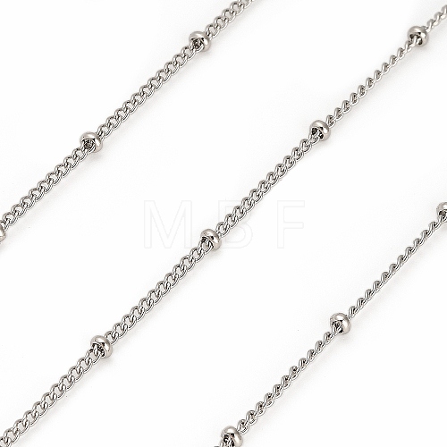 304 Stainless Steel Rondelle Beaded Satellite Chains CHS-G040-03P-1