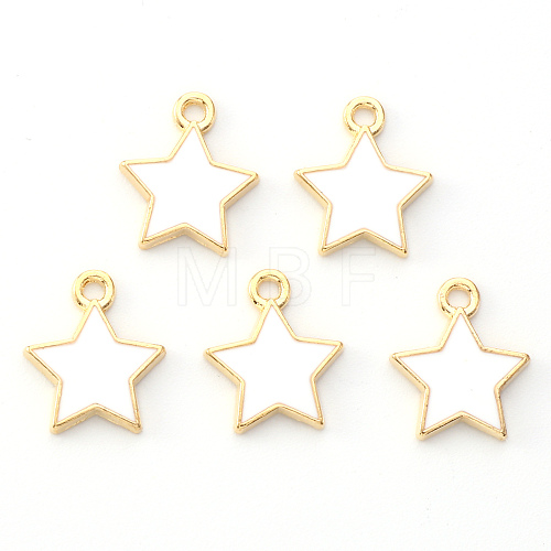 Light Gold Plated Alloy Enamel Pendants ENAM-R136-21A-1