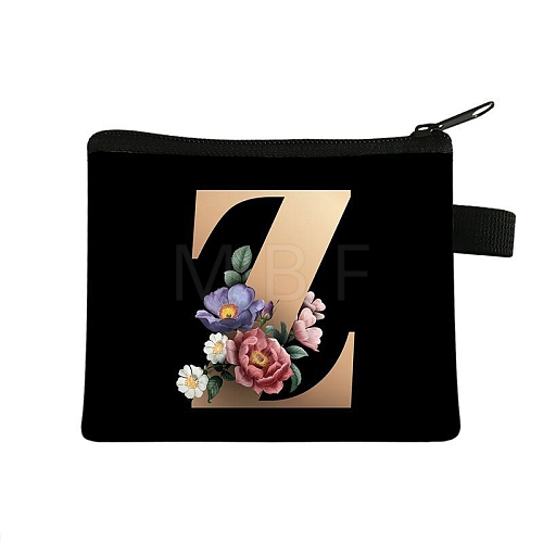 Initial Letter with Flower Cosmetic Bag PW-WG1F7F6-23-1