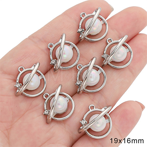 Platinum Alloy Resin Rhinestone Pendants PW-WGBD34C-10-1