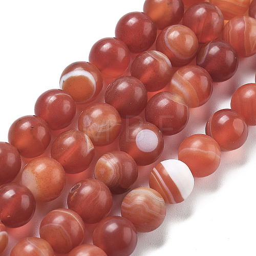 Natural Grade A Striped Agate/Banded Agate Beads Strands G-E478-03-8mm-1