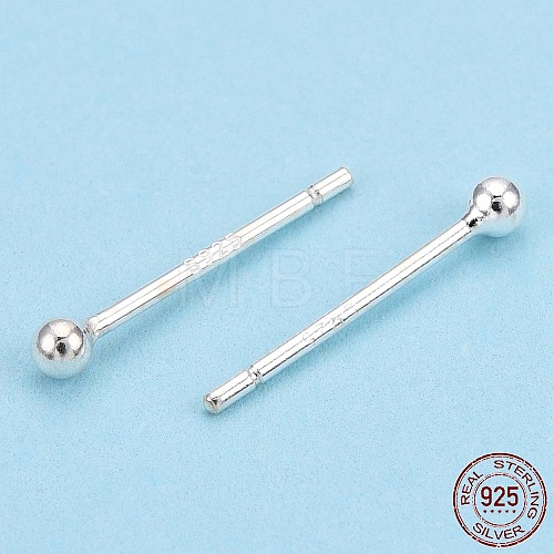 925 Sterling Silver Round Ball Stud Earrings STER-T005-01A-1