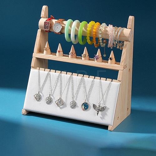 Desktop Wood Jewelry Display Rack PW-WG67579-02-1