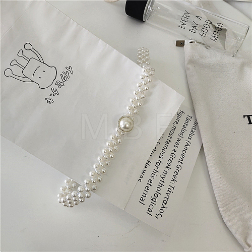 White Plastic Imitation Pearl Beaded Belly Chains WG08E5B-04-1