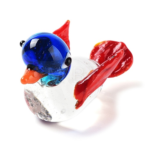 3D Duck Handmade Lampwork Display Decoration DJEW-C012-08-1