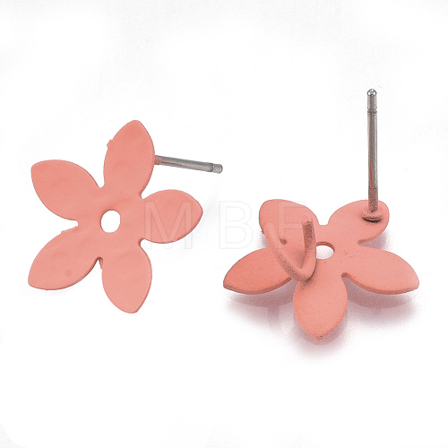 Spray Painted Iron Stud Earring Findings IFIN-S703-05B-1