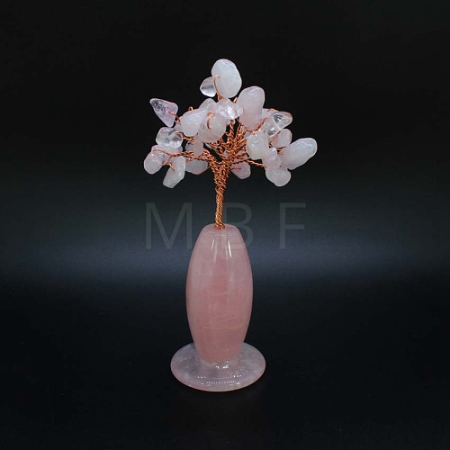 Natural Rose Quartz Vase Gravel Fortune Tree Mini Home Creative Office Decoration Crafts Small Ornaments PW-WG4D1F4-02-1