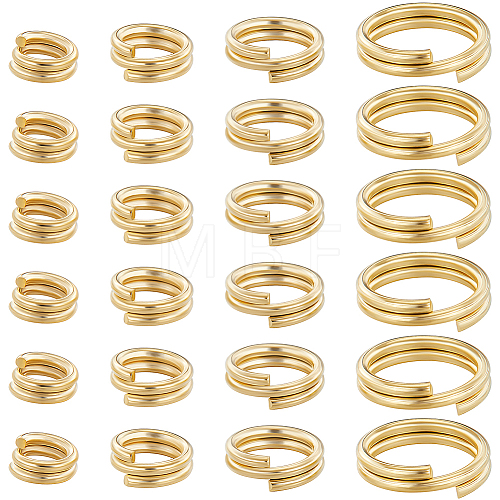 Beebeecraft 80Pcs 4 Styles Brass Split Rings KK-BBC0014-06-1