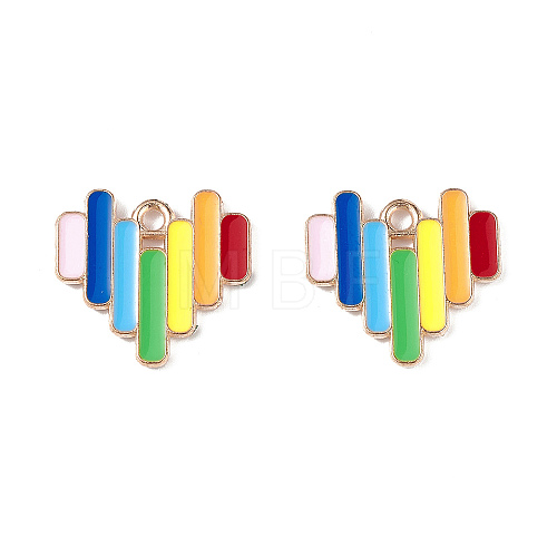 Rainbow Color Pride Alloy Enamel Pendants ENAM-K067-13-1