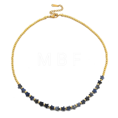 Natural Sodalite Beaded Necklaces NJEW-P311-04B-G-1