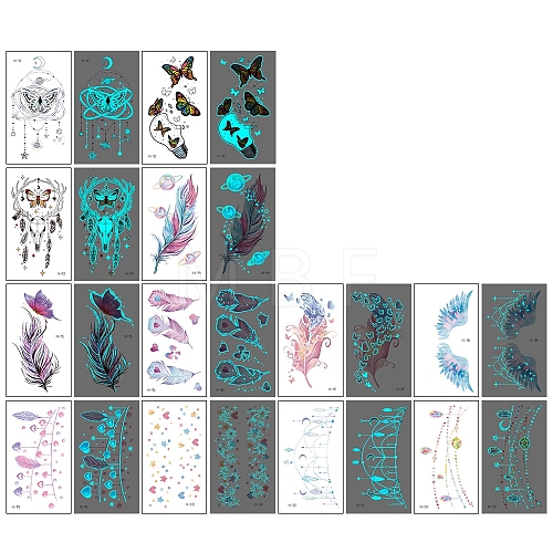 Luminous Removable Temporary Water Proof Tattoos Paper Stickers Set PW-WG487D1-03-1